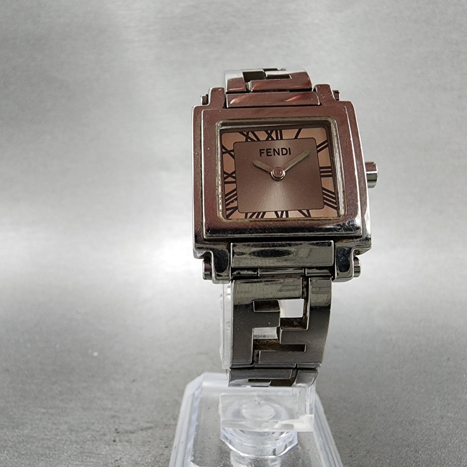 Fendi Quadro 6000L Watch Women 25mm Silver Dial Silver Tone NO BACK New Battery5