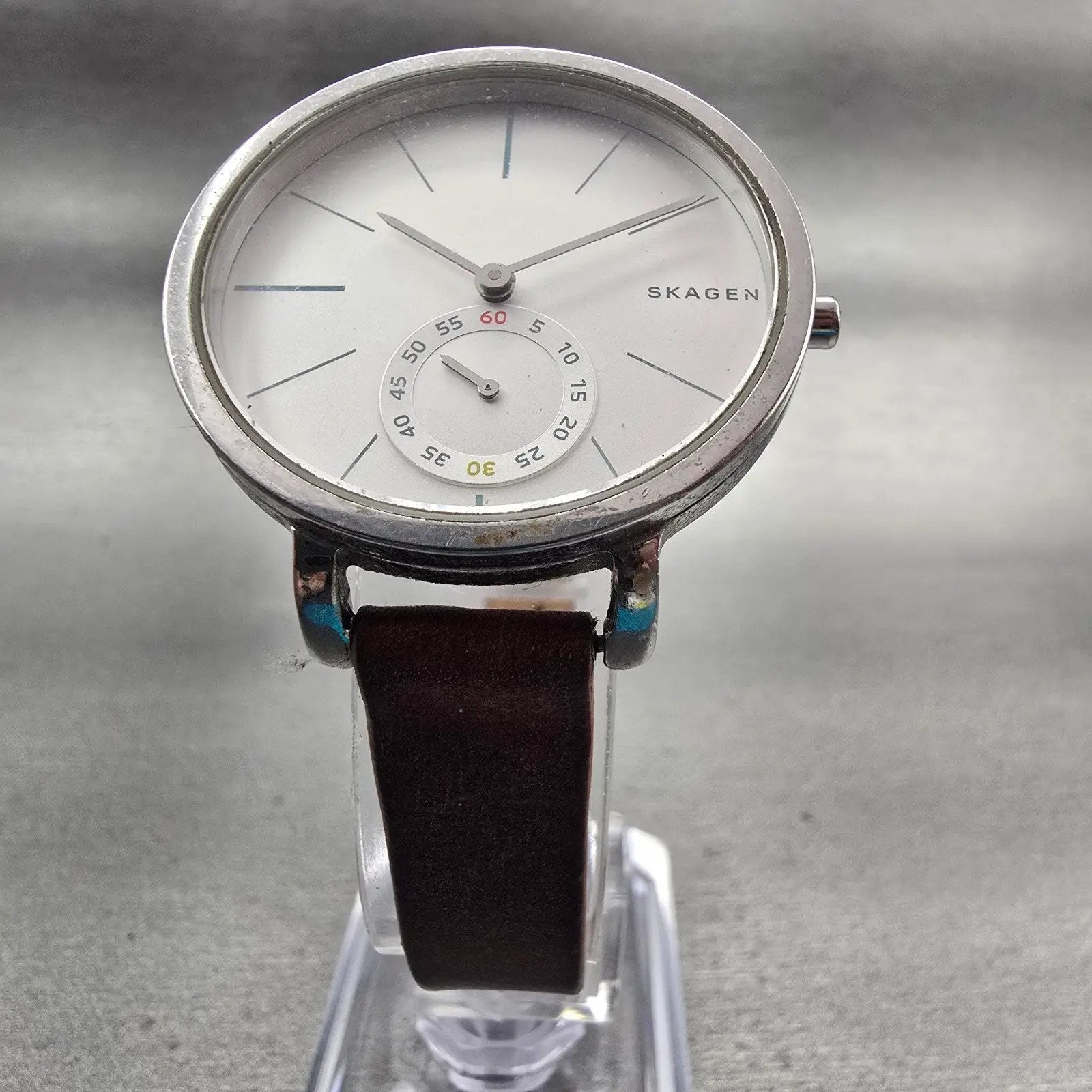 Skagen Hagen Watch Women 34mm Silver Dial Silver Tone Round SKW2450 New Battery5