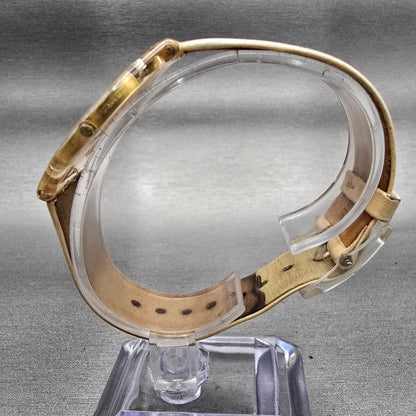 Swatch Skin THINE Watch Women Gold Dial Clear Case Round SFK155 New Battery6