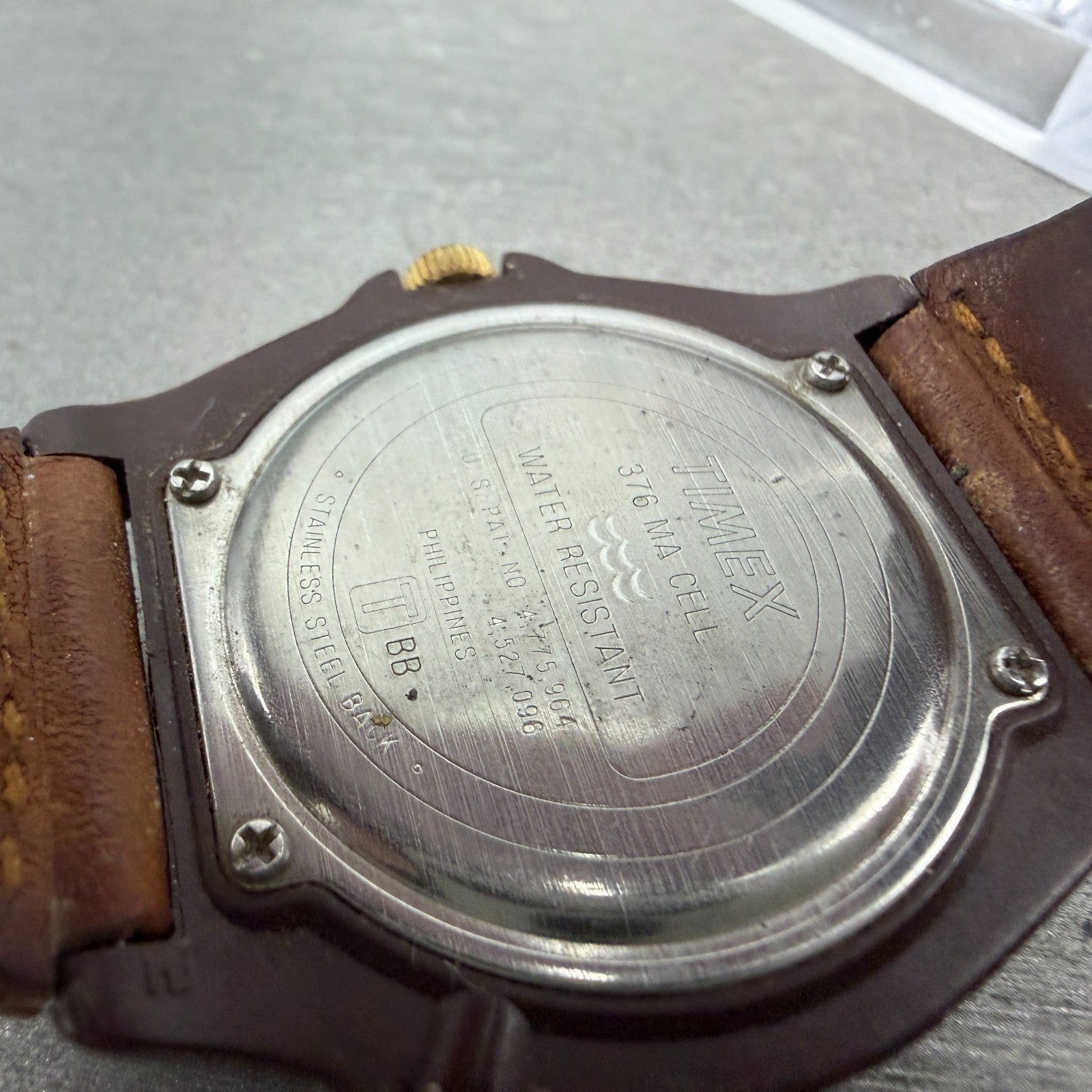 Timex Indiglo Watch Men 38mm Cream Dial Brown Tone Round New Battery VTG9