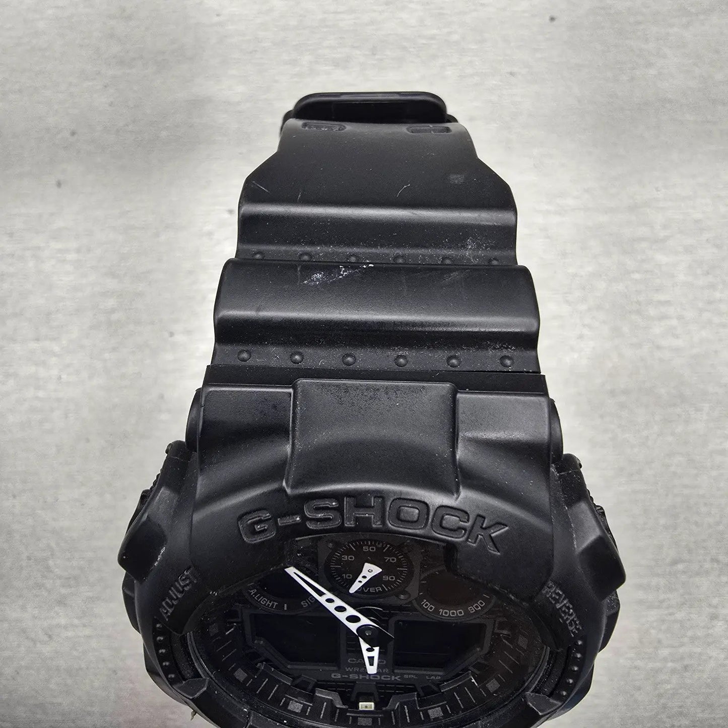 Casio G-Shock GA-100 Watch Men 50mm Black Dial Black Chrono Alarm New Battery KL4