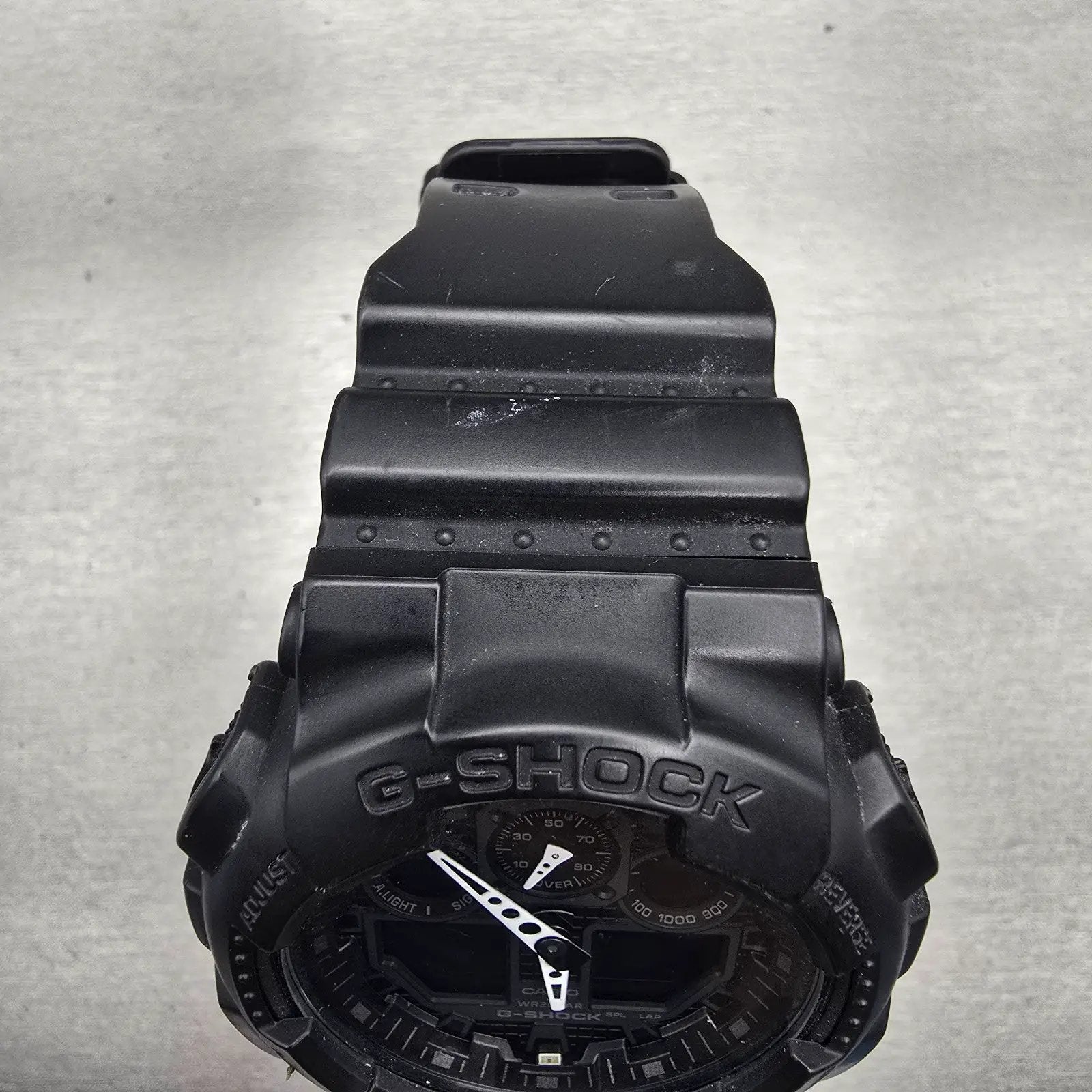 Casio G-Shock GA-100 Watch Men 50mm Black Dial Black Chrono Alarm New Battery KL4
