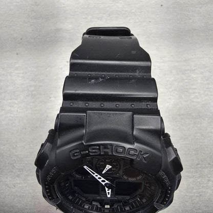 Casio G-Shock GA-100 Watch Men 50mm Black Dial Black Chrono Alarm New Battery KL4