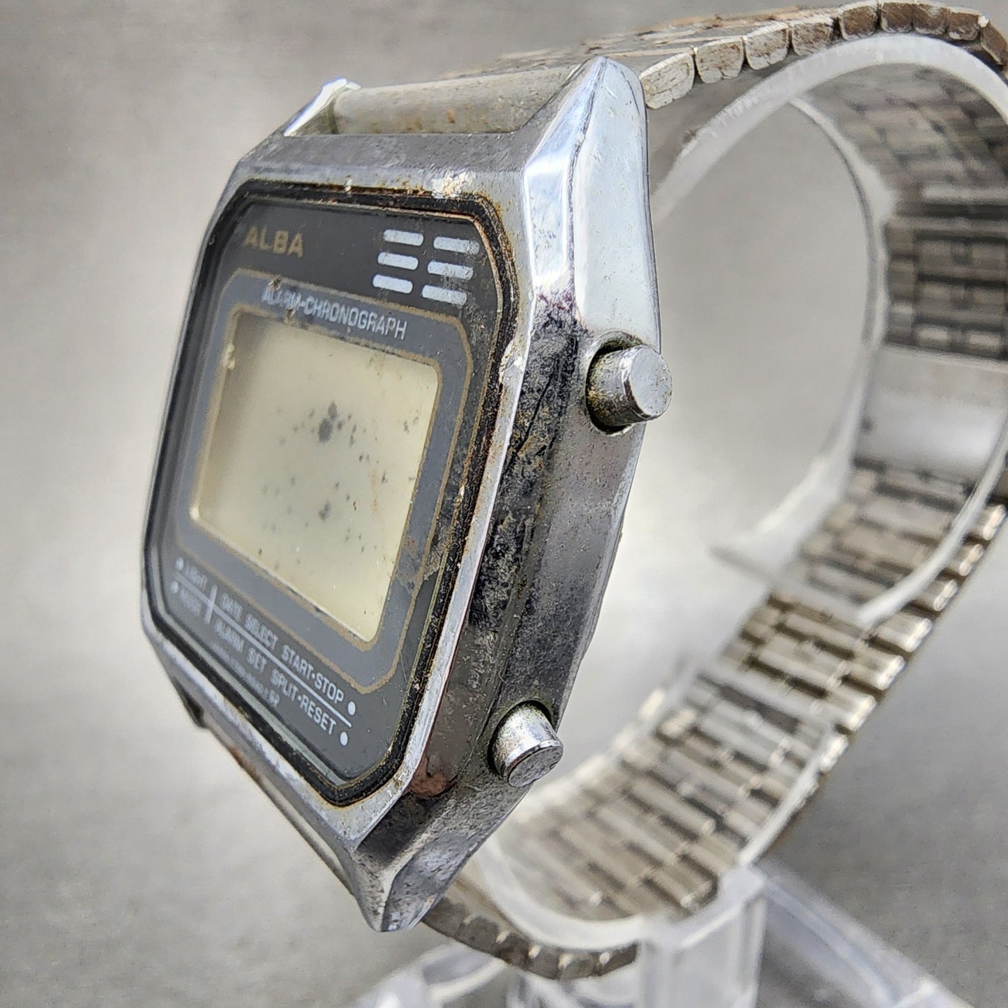 Seiko Alba Digital Watch Men 34mm Alarm Chronograph Daydate Y7895500 PARTS3