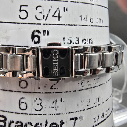 Seiko Solar Tank Watch Women 18mm White Dial Silver Rectangle Lukia Runs V11111