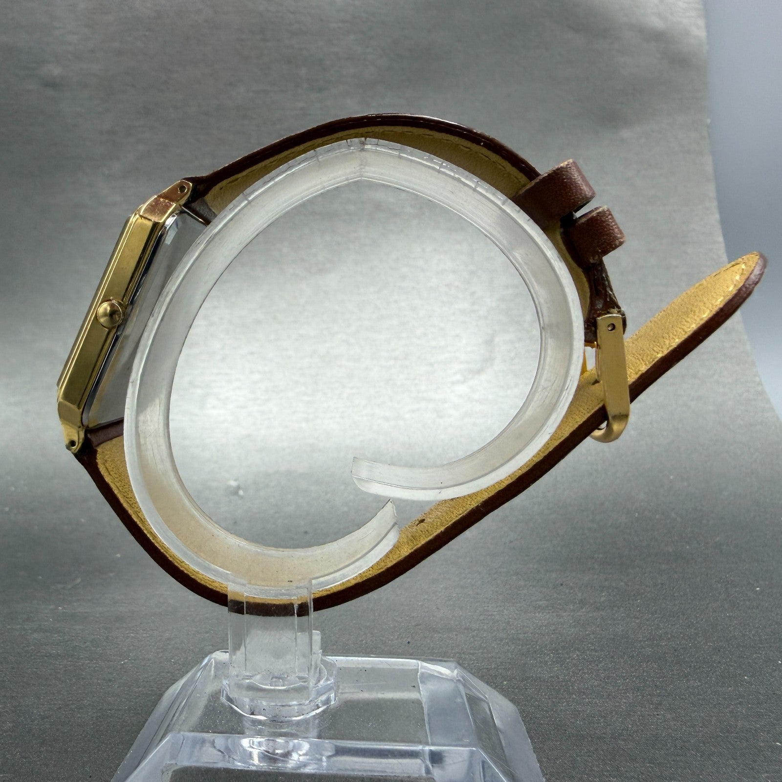 Orient VX Tank Watch Men 27mm Champagne Dial Gold Tone Rectangle New Battery6