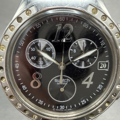 Swatch Irony Chrono Dreamnight watch Men 40mm Black Dial Steel YCS485G New Batt1