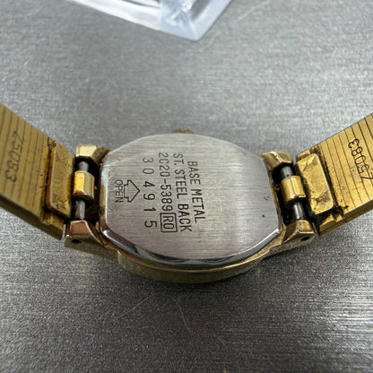 Seiko Watch Women 16mm Champagne Dial Gold Tone 2C20-5389 New Battery Vintage9