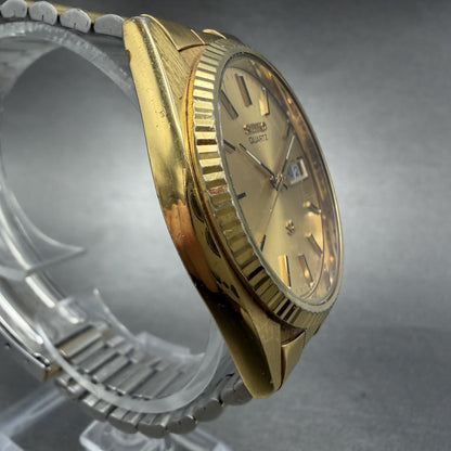 Seiko SQ President Watch Men 36mm Champagne Dial Gold Tone 6923-8080 New Battery3