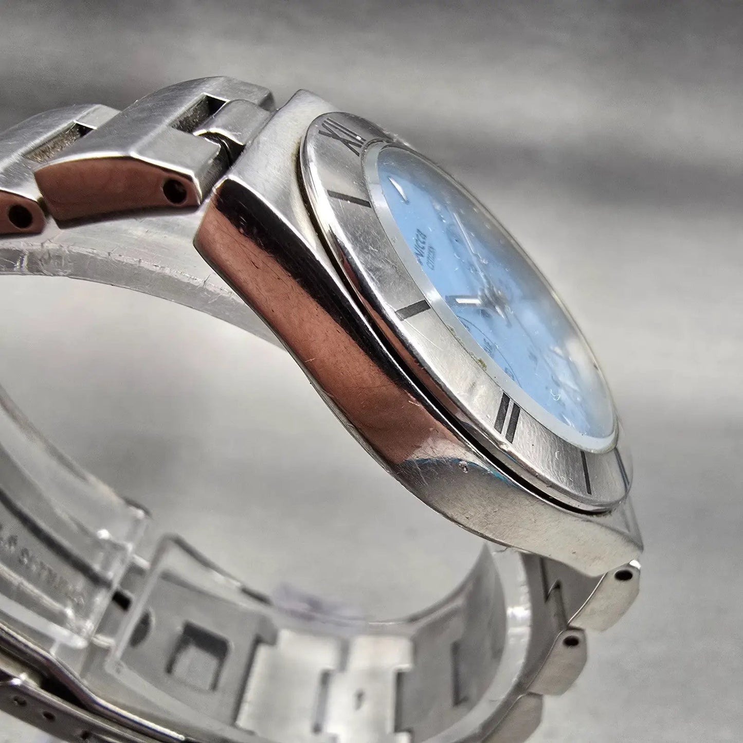 Citizen Wicca Watch Women 29mm Blue Dial Silver Tone Daydate 6329-L19494 New Bat3