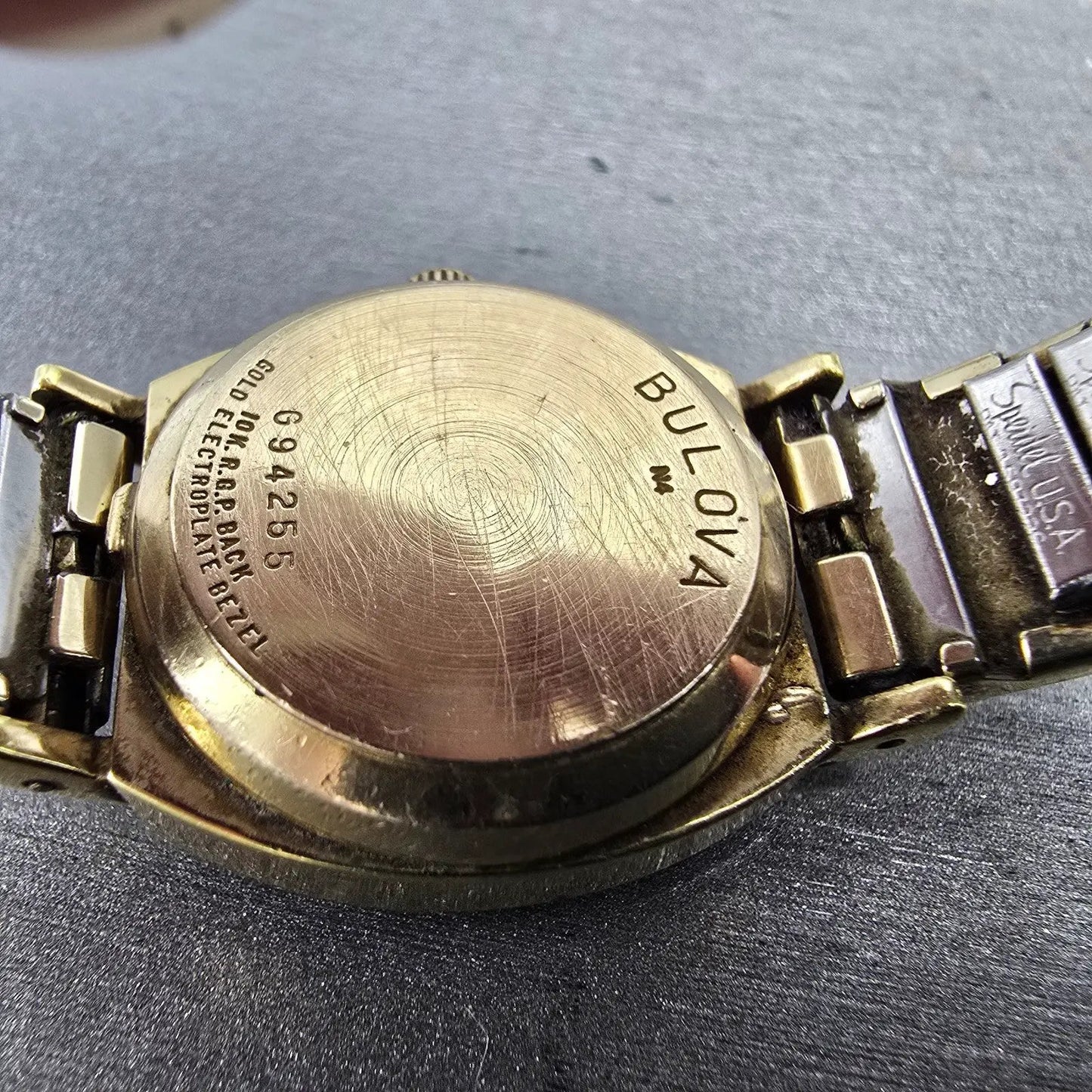 Bulova Accutron Watch Women 23mm Champagne Dial Gold Tone Date N4 PARTS Vintage7