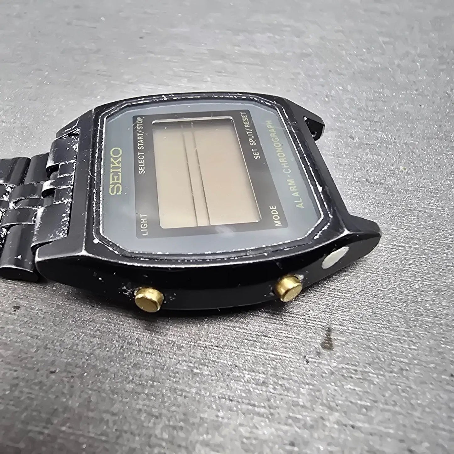Seiko Digital Watch Men 33mm LCD Black Tone Alarm Chronograph A904-5019 PARTS6