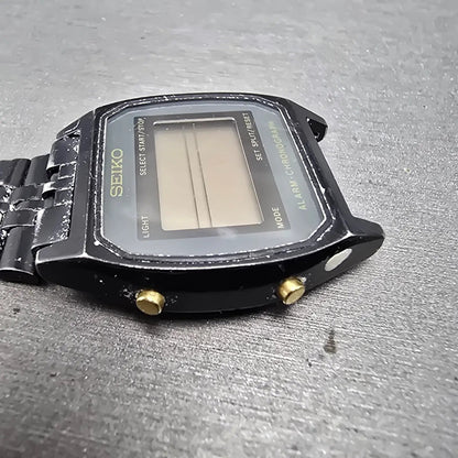 Seiko Digital Watch Men 33mm LCD Black Tone Alarm Chronograph A904-5019 PARTS6