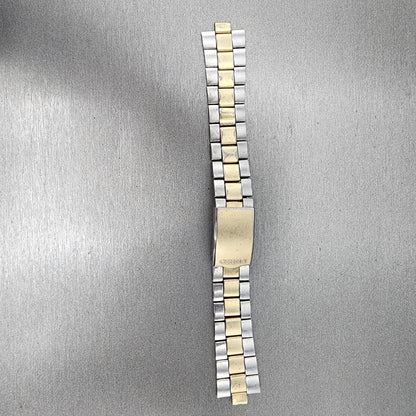 VTG Seiko Watch Bracelet 19mm Two Tone Gold&Silver Tri Folding Claps