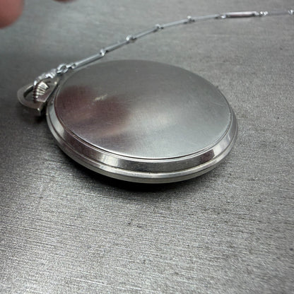 Tavannes pocket Watch 44mm White Dial Silver Tone 17 Jewels Manual Wind PARTS8