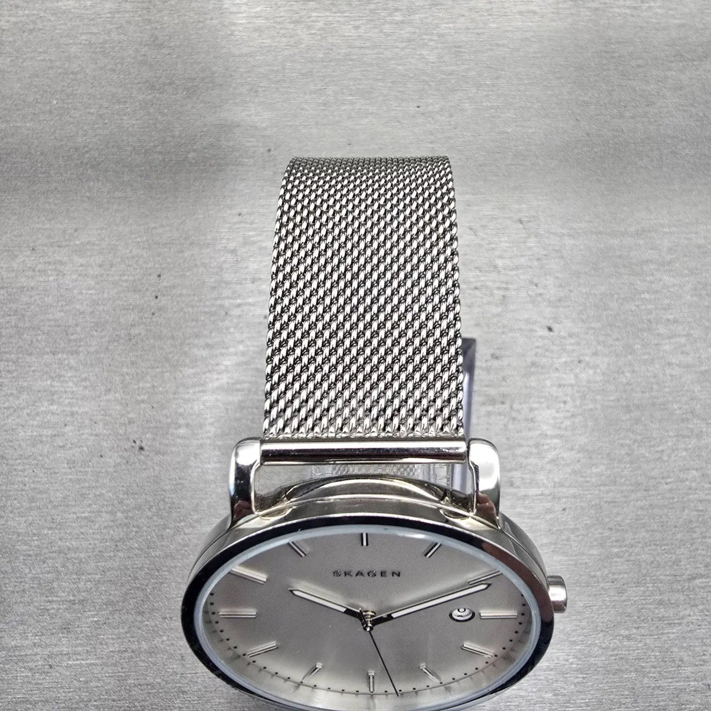Skagen Hagen Watch Men 40mm Silver Dial Silver Tone Date Round SKW6281 New Batt4