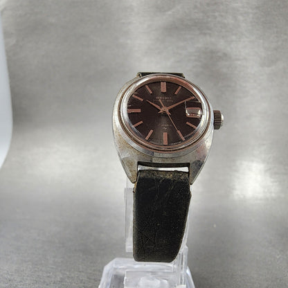Seiko Matic Lady Watch Women 23mm Black Dial Silver Tone Automatic 2517-0210