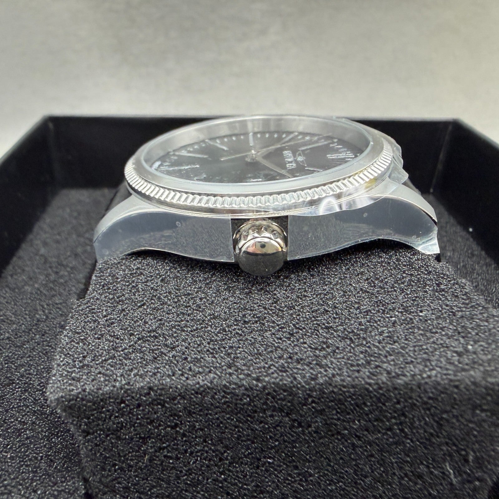 Invicta Celestial Watch Men 43mm Black Dial Silver Date Round Leather 478165