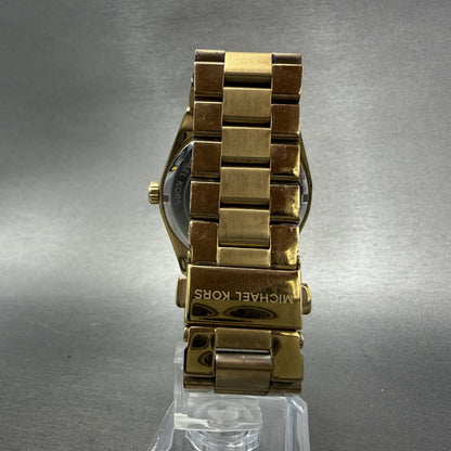 Michael Kors Channing Watch Women 38mm Turquoise Dial Gold Tone MK5894 New Batt7