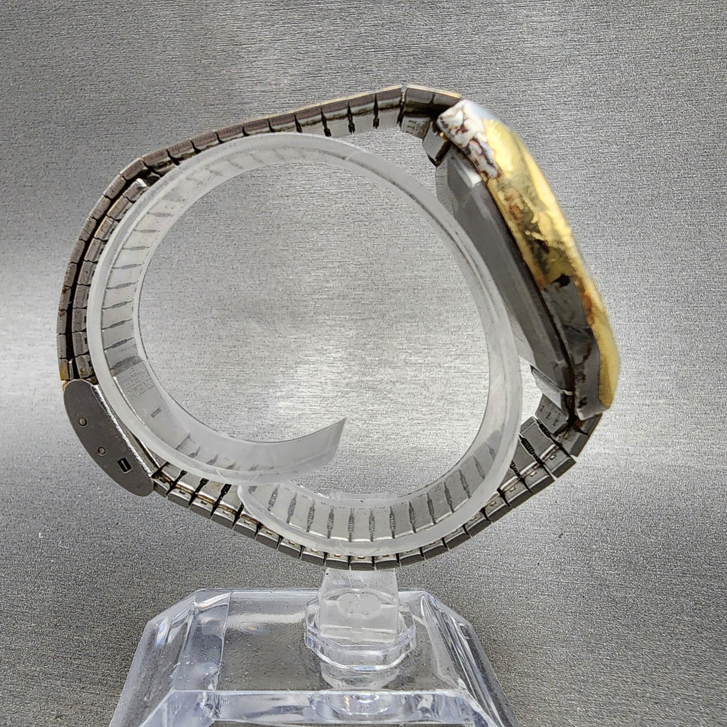 Technos Summit Quartz Watch Men 33mm White Dial Gold Tone Octagon New Battery8