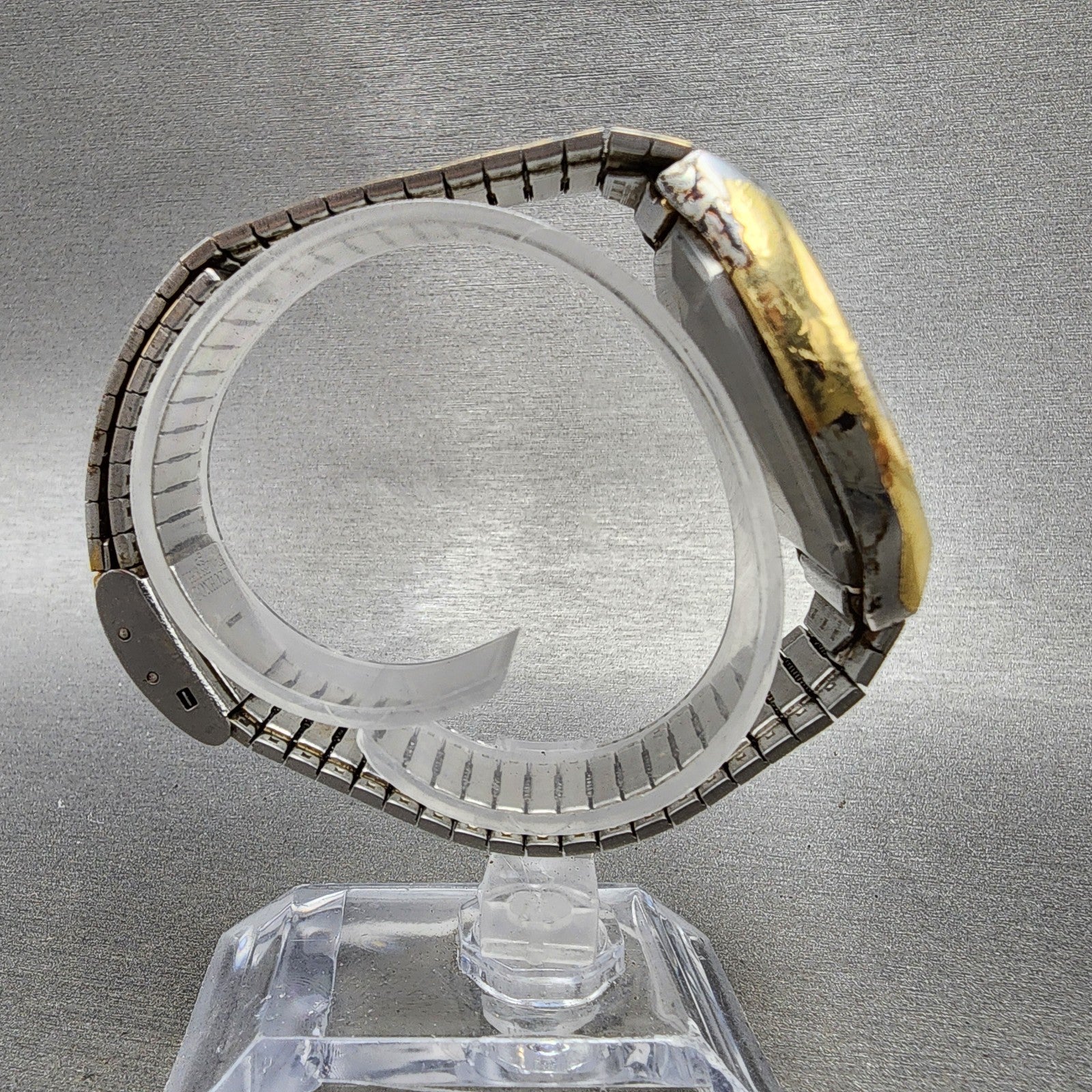 Technos Summit Quartz Watch Men 33mm White Dial Gold Tone Octagon New Battery8