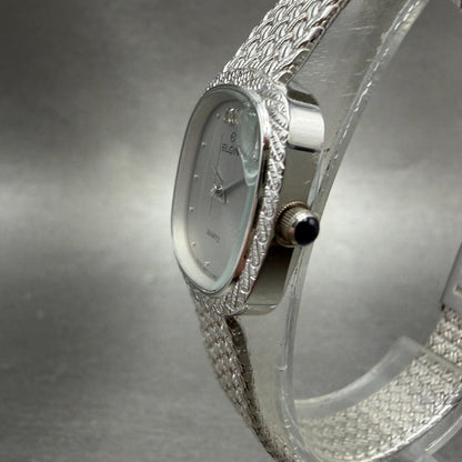Elgin Watch Women 21mm Silver Dial Silver Tone Rectangle FK277 New Battery VTG2