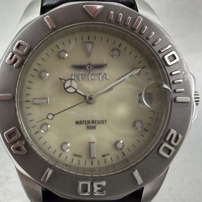 Invicta Pro Diver Watch Women 35mm MOP Dial Silver Tone Round 0003 New Battery1