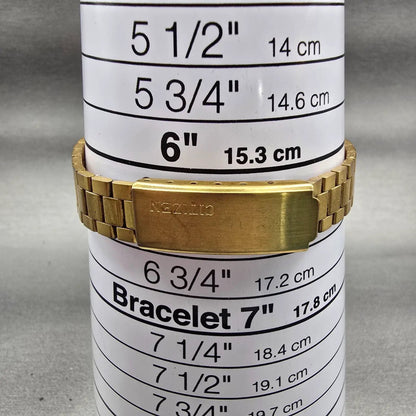 Citizen CQ Watch Women 24mm Silver Dial Gold Tone Date 2010-891252 New Battery9