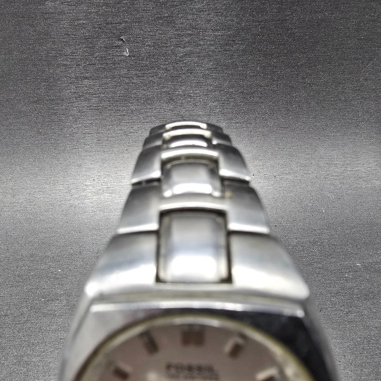 Fossil Blue Watch Women 33mm Silver Dial Silver Tone Daydate AM-3588 New Battery4