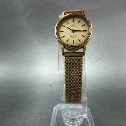 Omega De Ville Watch Women 20mm Gold Dial 10K Gold Plated Round 5910017  New bat5