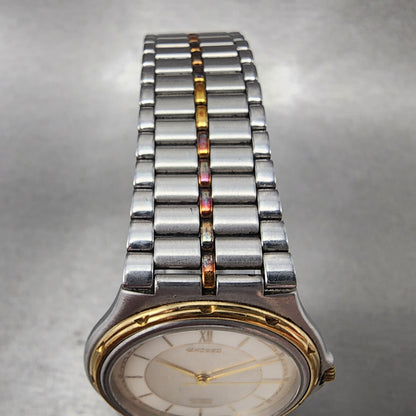 Citizen Exceed Watch Men 32mm White Dial Two Tone Round 2730-954785 New Battery