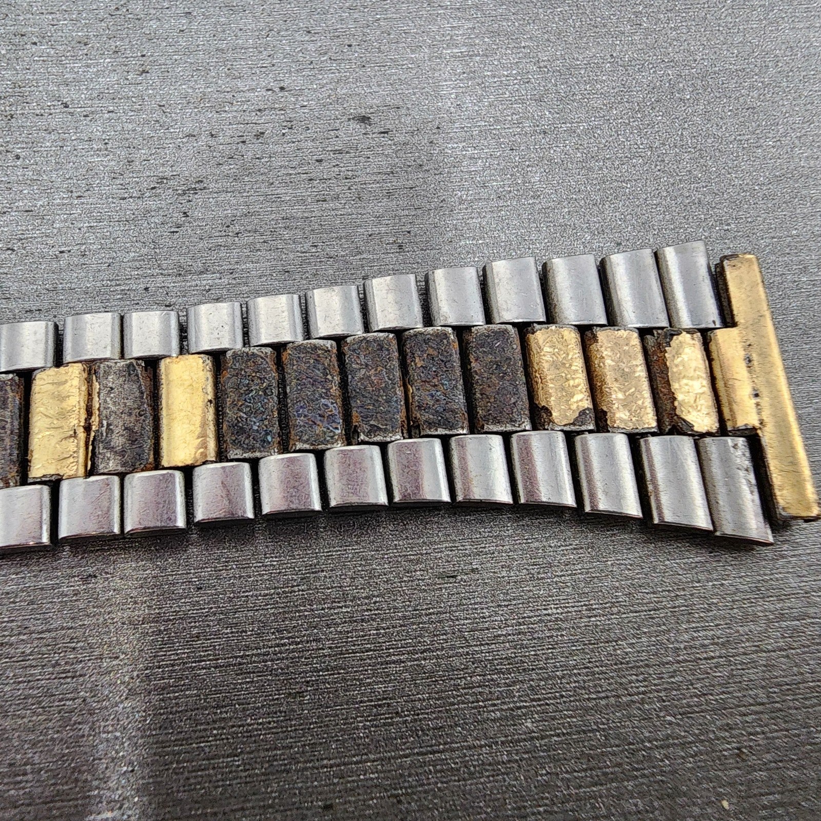 Seiko Bracelet 20mm Two Tone Stainless Steel Tri Folding Z271 End Links4