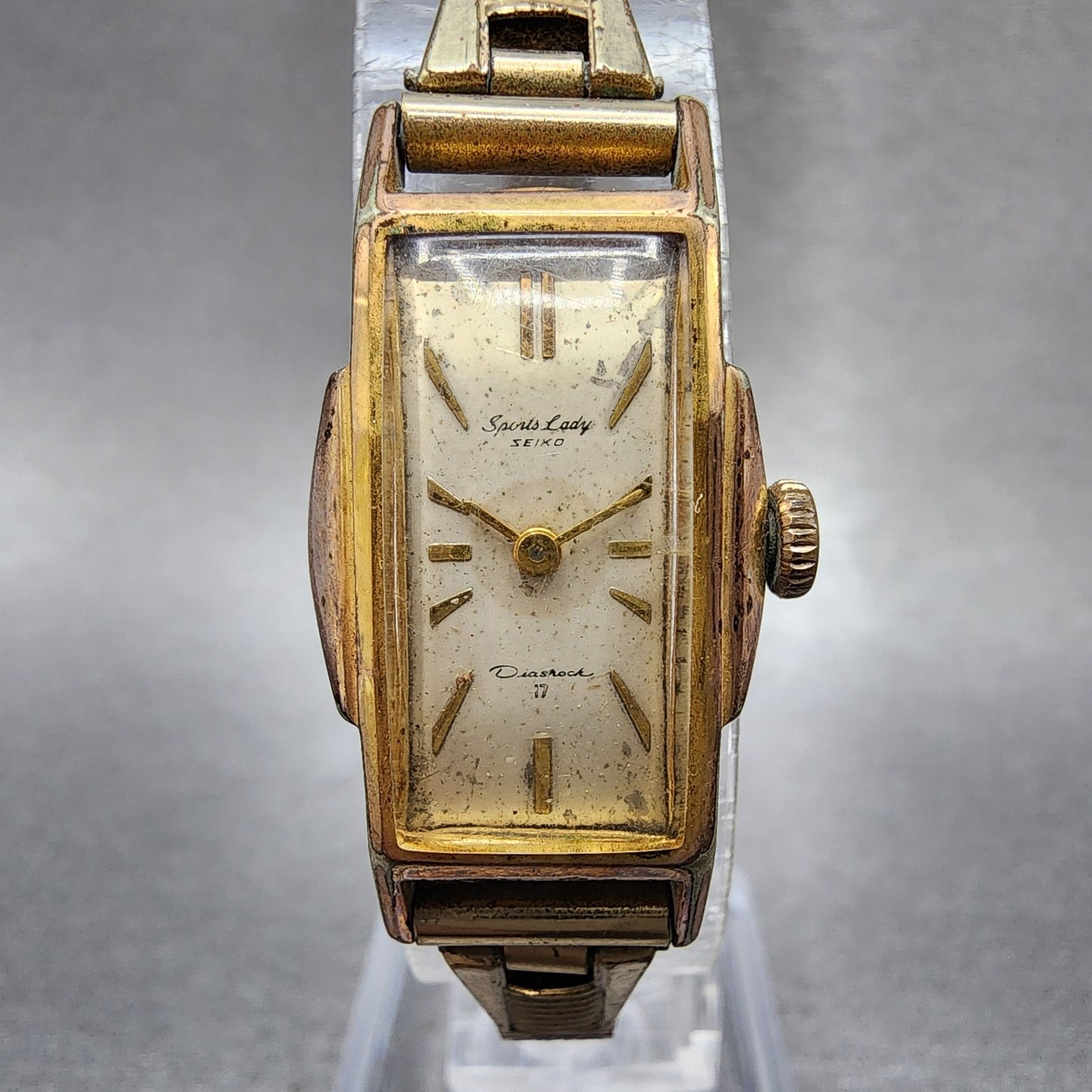 Seiko Sports Lady Watch Women 16mm White Dial Gold Plated Manual Wind Runs0