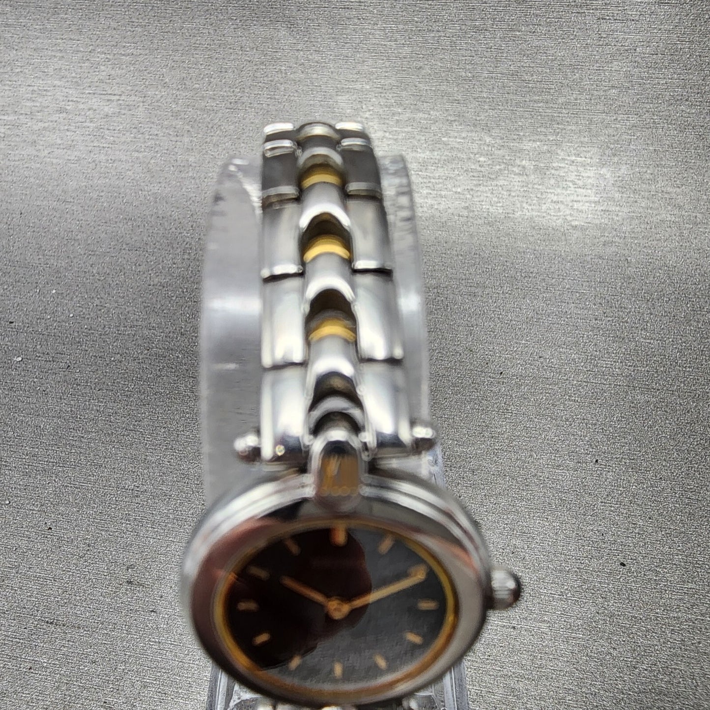 Seiko Exceline  Watch Women 20mm Black Dial Two Tone Round 1f200d0a New Batt4