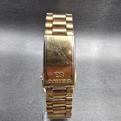 Seiko President Watch Men 35mm Gold Dial Gold Tone Daydate 5H23-8020 New Battery7
