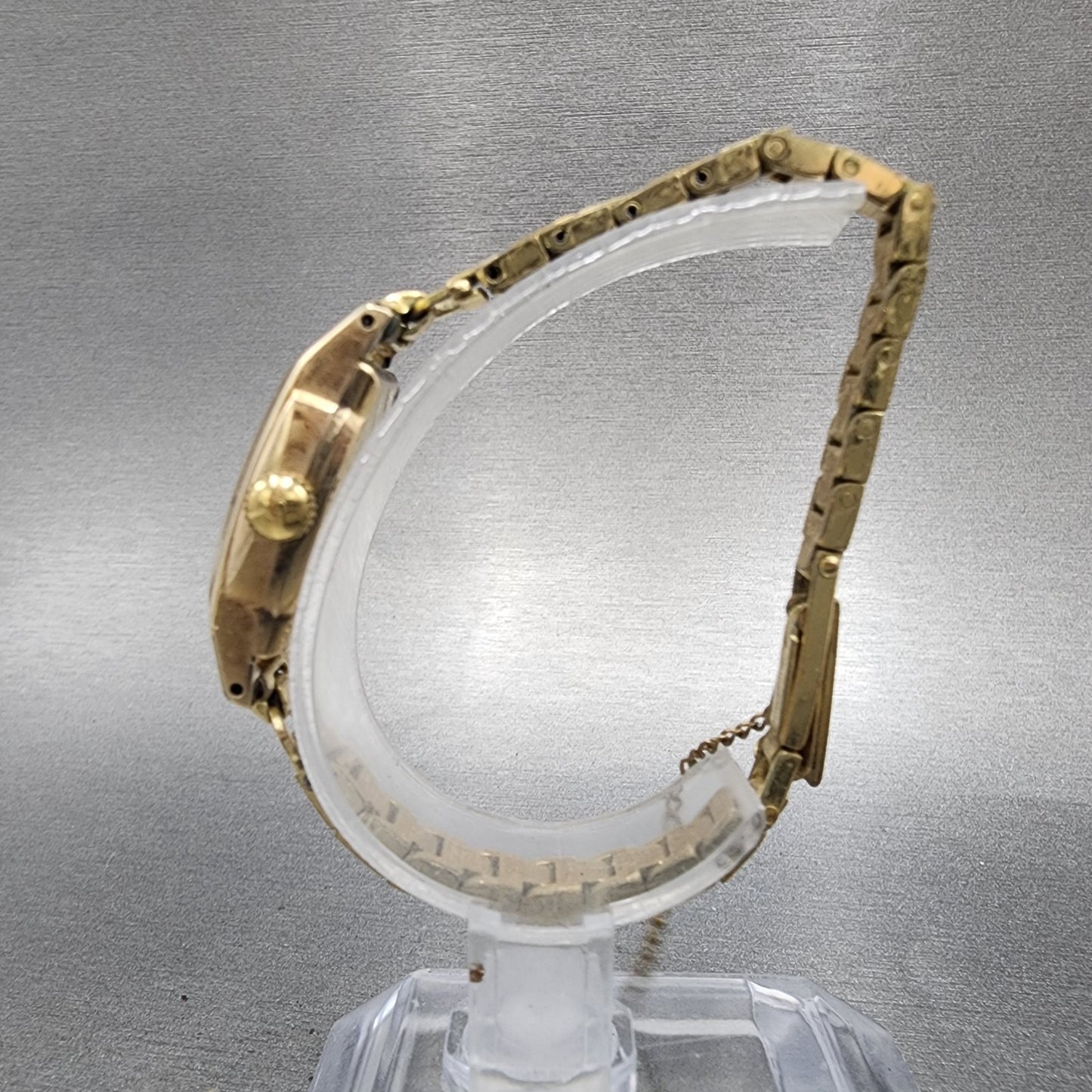 Seiko Solar Tank Watch Women 15mm Silver Dial Gold Filled Manual 532 Runs6