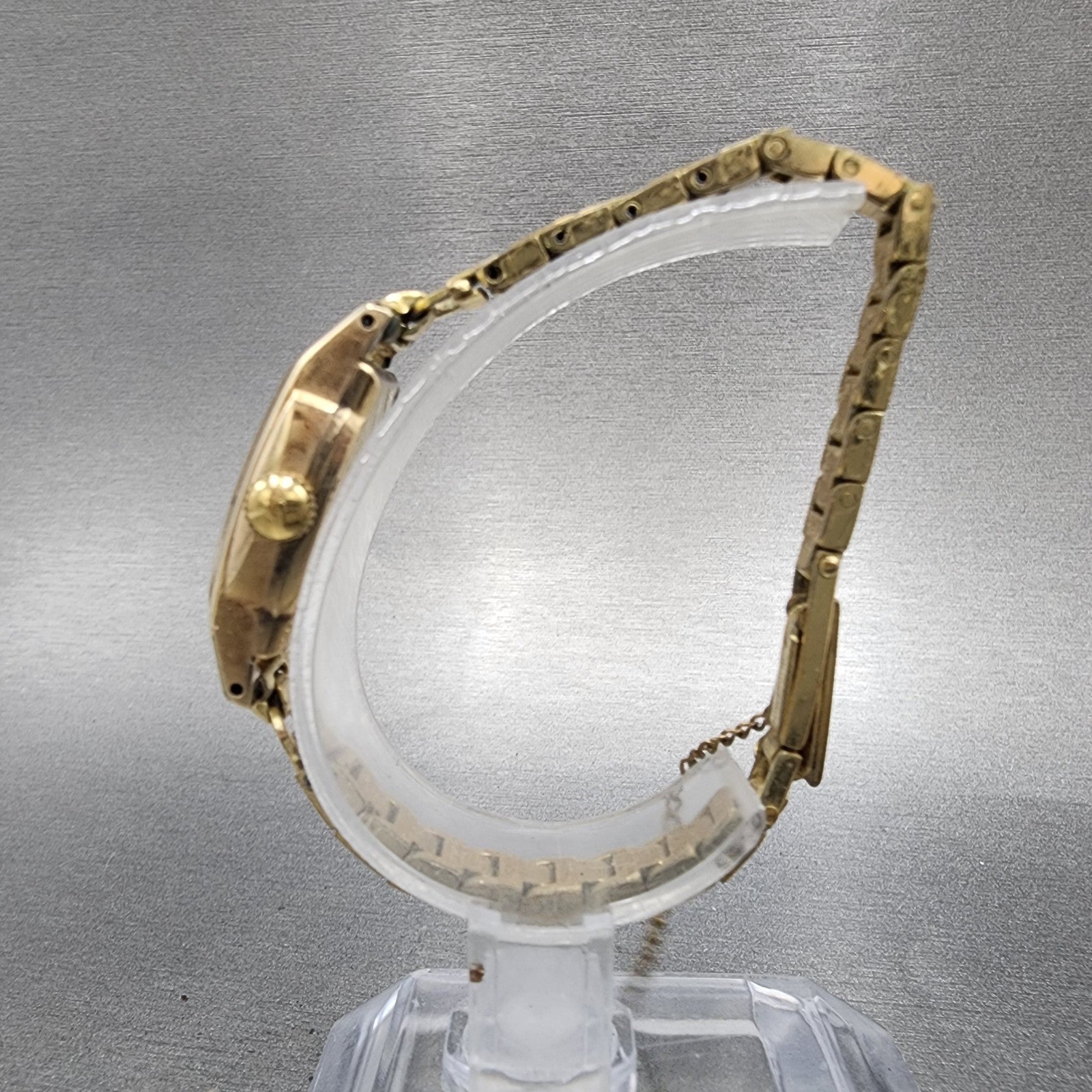 Seiko Solar Tank Watch Women 15mm Silver Dial Gold Filled Manual 532 Runs6