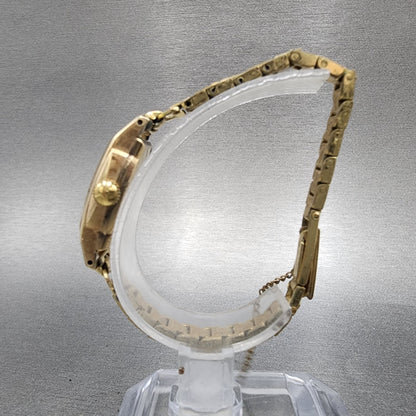 Seiko Solar Tank Watch Women 15mm Silver Dial Gold Filled Manual 532 Runs6