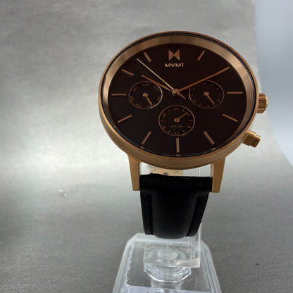 MVMT Nova Crux Watch Women 38mm Black Dial Rose Gold Tone Day New Battery5