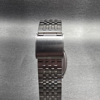 Seiko Watch Men 32mm Silver Dial Silver Tone Daydate Rectangle 5933-5040 New Bat7