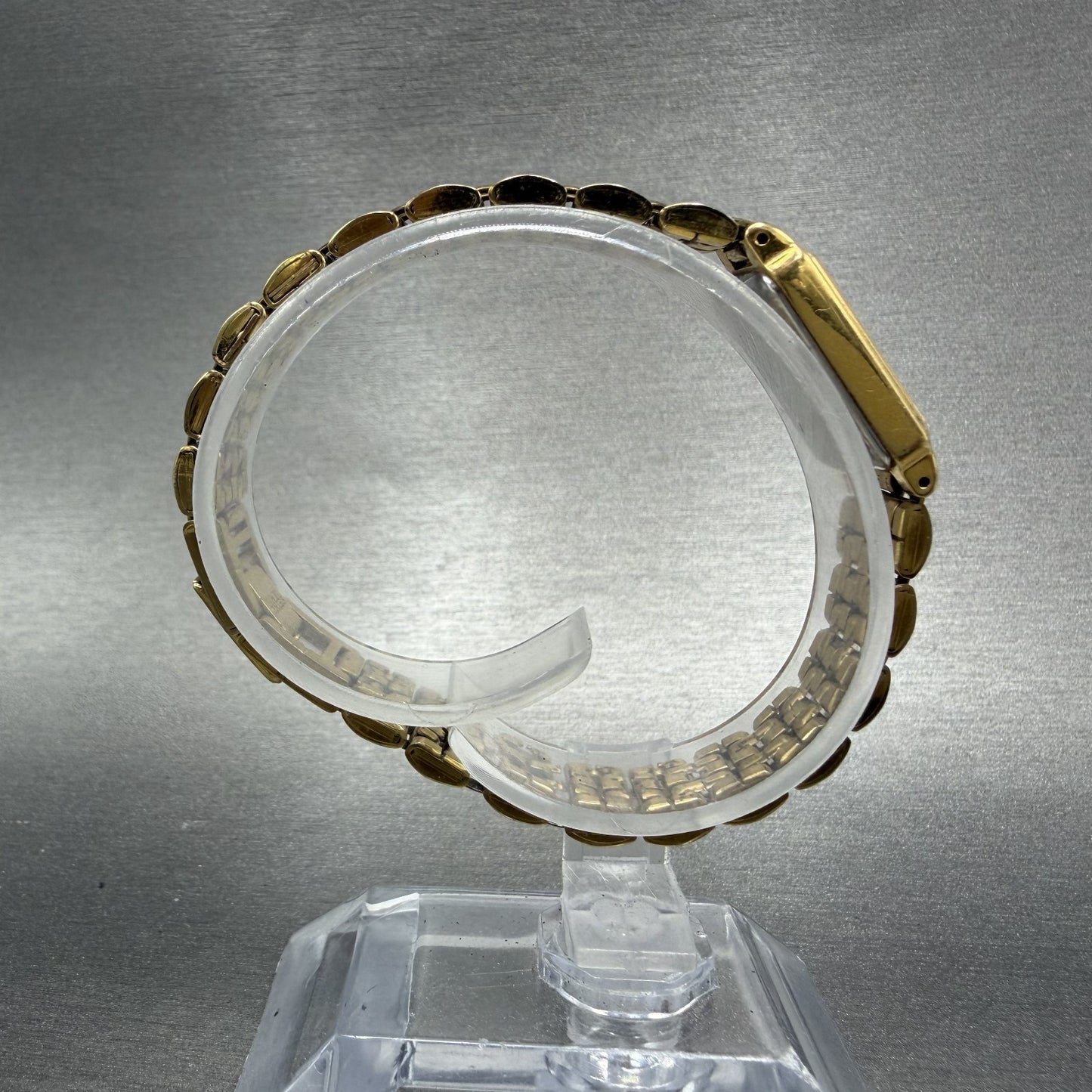 Seiko Tank Watch Women 13mm Silver Tone Gold Tone Rectangle 2e20-6859 NewBatt BA8