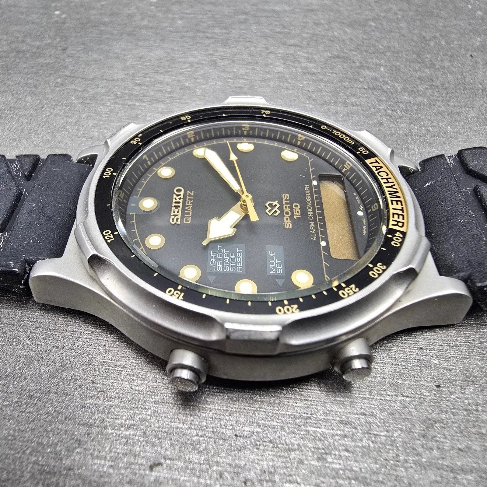 Seiko Sports 150 Ani Digi Dive Watch Men 40mm Black Dial Steel H601-802A PARTS6