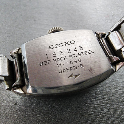 Seiko Watch Women 15mm Silver Dial Silver Tone Manual Rectangle 117490 Runs9