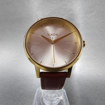 Nixon Kensington Watch Women 37mm Silver Dial Gold Tone Round New Battery5