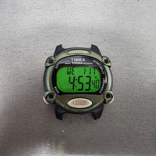 Timex Expedition Digital Watch Men 39mm Digital Black Tone Alarm Chrono New Batt