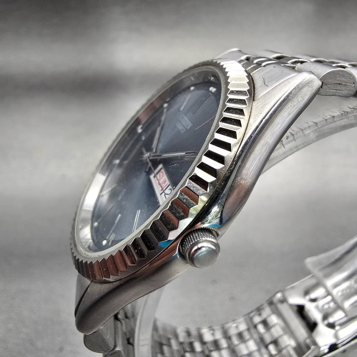 Citizen President Watch Men 35mm Blue Dial Silver Daydate 1102-R12527 New Batt2
