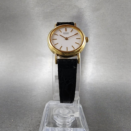Seiko Watch Women 21mm White Dial Gold Tone Round 1n000d40 New Battery5
