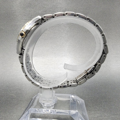 Seiko Watch Women 28mm White Dial Two Tone Date Round 7N82-0GE0 New Battery