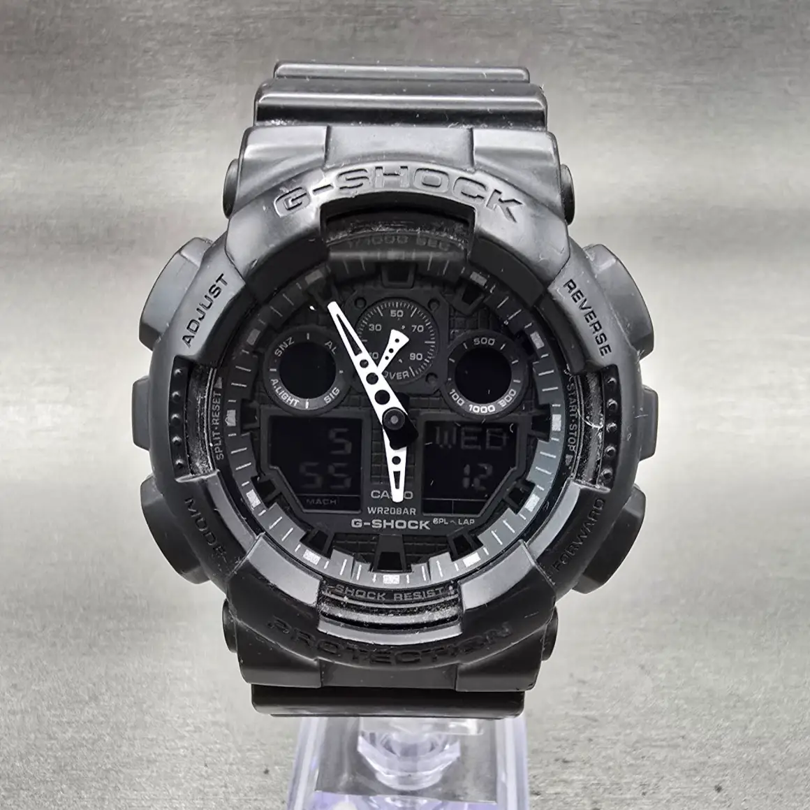 Casio G-Shock GA-100 Watch Men 51mm Black Dial Black Chrono Alarm New Battery TR0