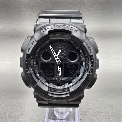 Casio G-Shock GA-100 Watch Men 51mm Black Dial Black Chrono Alarm New Battery TR0